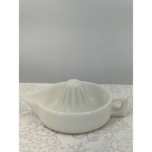 Vintage White Milk Glass‎ Citrus Juicer With Handle & Spout Sunkist on side
